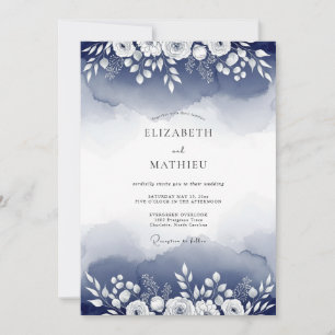 Convites Casamento Etéreo Indigo Bloom