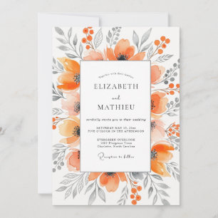 Convites Casamento Etéreo Outonal Laranja