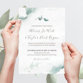 Convites Casamento Eucalipto Atualizando Aquarela