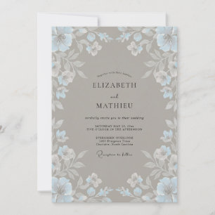 Convites Casamento Eucalipto Cornflower Taupe Ice