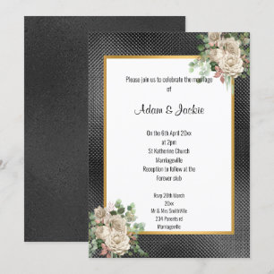 CONVITES CASAMENTO EUCALIPTO DE ROSA INCORPORADO DOURADO PR