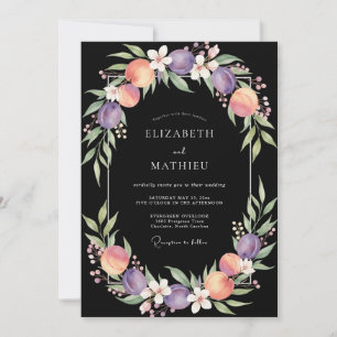 Convites Casamento Eucalipto Fruta Roxa Preta