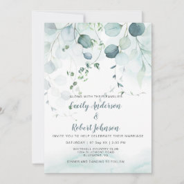 Convites Casamento Eucalipto Verde Dusty Blue & Sage