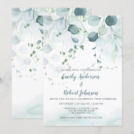 Convites Casamento Eucalipto Verde Dusty Blue & Sage