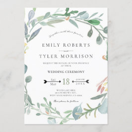 Convites Casamento Eucalipto Verde Floral