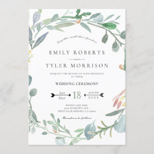 Convites Casamento Eucalipto Verde Floral