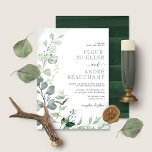 Convites Casamento Eucalyptus Boho Botânico<br><div class="desc">Este elegante design apresenta um verde aquarela suave e tipografia moderna. Personalize o convite com seus detalhes e se quiser reorganizar o estilo e posicionamento do texto,  pressione o botão "Clique para personalizar mais".</div>