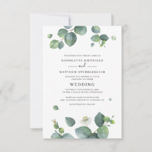 Convites Casamento Eucalyptus Botanical Watercolor