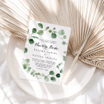 Convites Casamento Eucalyptus Calliographic Nuestra Boda<br><div class="desc">Este convite de casamento da nuestra de eucalipto é perfeito para um casamento moderno. A design apresenta galhos e folhas botânicas elegantes e desenhadas a aquarela e desenhadas à mão.</div>