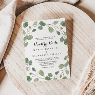Convites Casamento Eucalyptus Foliage Nuestra Boda