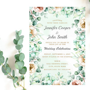 Convites Casamento Eucalyptus Greenery Foliage Watercolor
