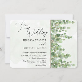 Convites Casamento Eucalyptus Greenery Modern Watercolor