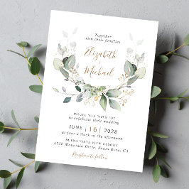 Convites Casamento Eucalyptus Greenery Watercolor