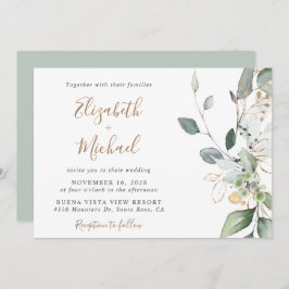 Convites Casamento Eucalyptus Greenery Watercolor