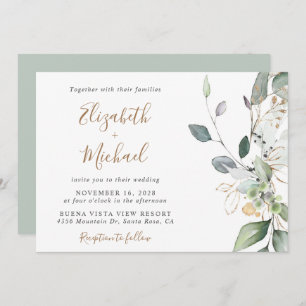 Convites Casamento Eucalyptus Greenery Watercolor