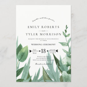 Convites Casamento Eucalyptus Leafy Greenery