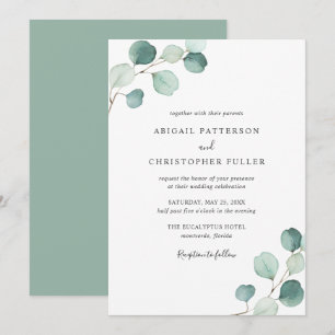 Convites Casamento Eucalyptus Rustic Elegante Simples