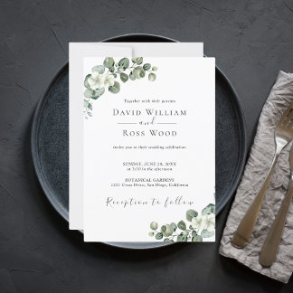 Convites Casamento Eucalyptus Rustic Greenery
