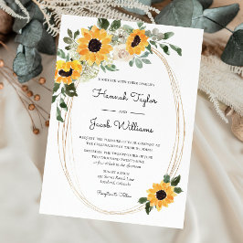Convites Casamento Eucalyptus Sunflower Elegante