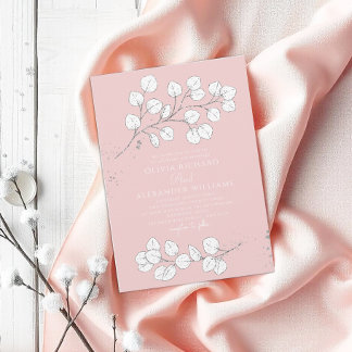 Convites Casamento Eucalyptus, verde-congelado