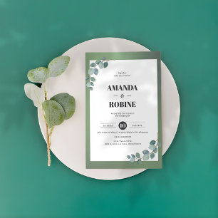 Convites Casamento Eucalyptus Verde Watercolor