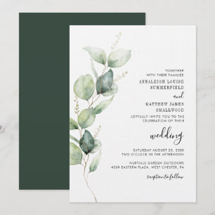 Convites Casamento Eucalyptus Watercolor