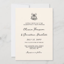 Casamento Excêntrico Desenhado à Mão Preto e Branc