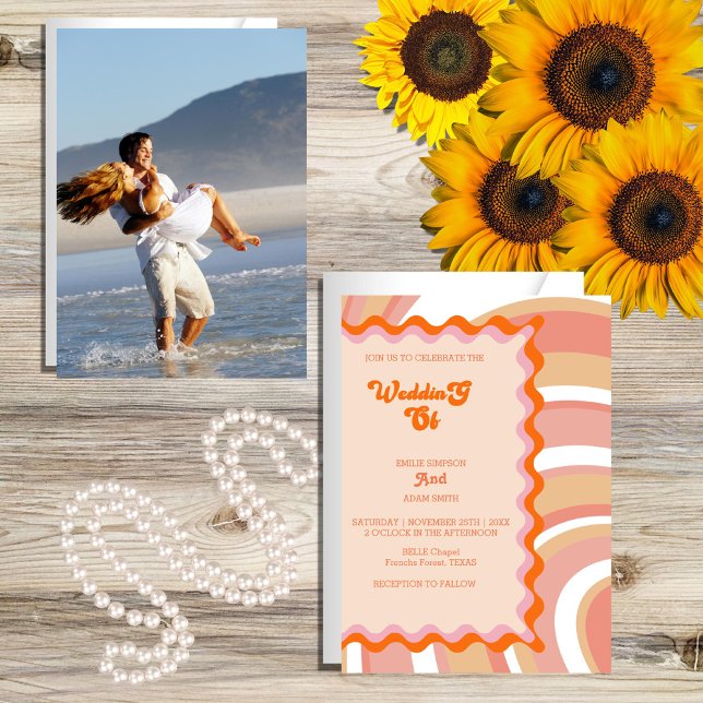 Convites casamento exclusivo da vintage 70s (Criador carregado)