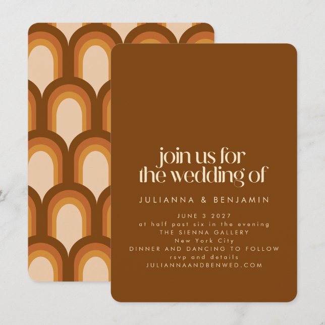 Convites Casamento exclusivo de diversão Design Brown do Gr (Frente/Verso)