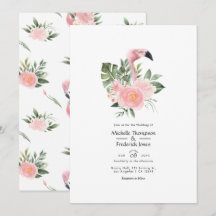 Casamento Exótico de Flamingo Rosa Tropical