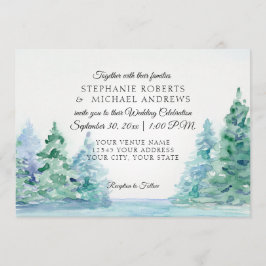 Convites Casamento exterior dos pinhos altos da montanha da