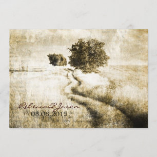 Convites Casamento exterior ocidental da estrada secundári