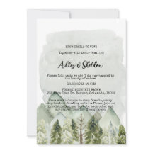 Casamento Exterior Rustic Green Pine Tree Mountain