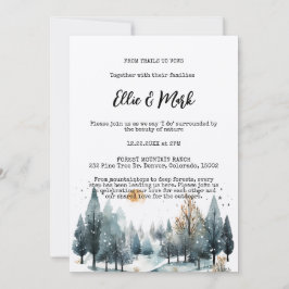 Convites Casamento Exterior Rustic Winter Forest