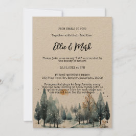 Convites Casamento Exterior Rustic Winter Forest