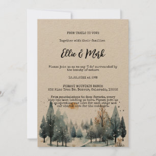 Convites Casamento Exterior Rustic Winter Forest