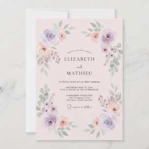 Convites Casamento Exuberante de Rosa Cor-de-Rosa na Primav