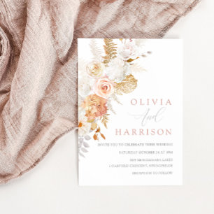 Convites Casamento Fabuloso Dourado e Blush
