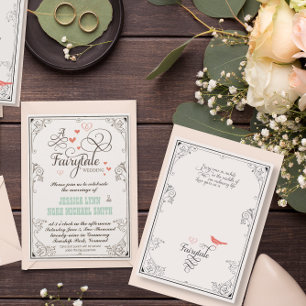 Convites Casamento Fada Contos de Fadas Tipografia Corações