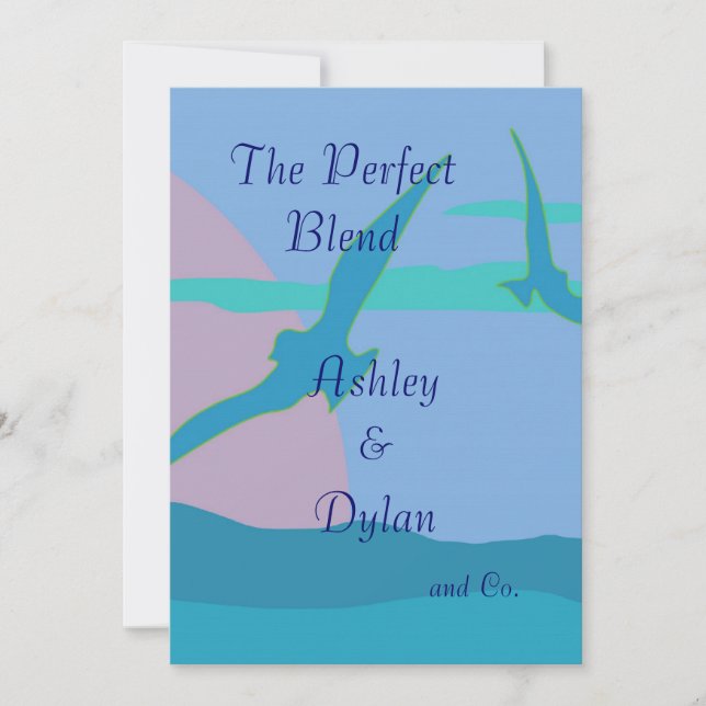 Convites Casamento Familiar Misturado Com Tema De Paraíso D (Frente)