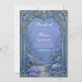 Convites Casamento Fantasia Congelada Lavanda Azul Barroco