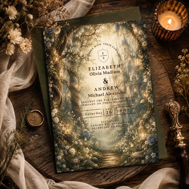 Convites Casamento Fantasia no Bosque Encantado (Criador carregado)