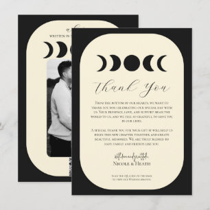 Convites Casamento Fase da Lua Luxo Lunar Preto e Creme 
