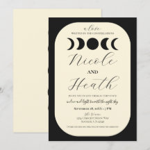 Casamento Fase da Lua Luxo Lunar Preto e Creme 