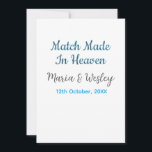 Convites Casamento feito no céu casal preto azul nome data<br><div class="desc">design feminino</div>