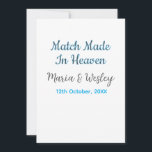 Convites Casamento feito no céu casal preto azul nome data<br><div class="desc">design feminino</div>