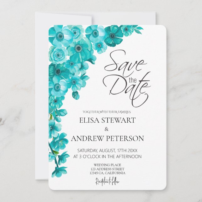 Convites Casamento Feliz Casamento Floral Romântico (Frente)