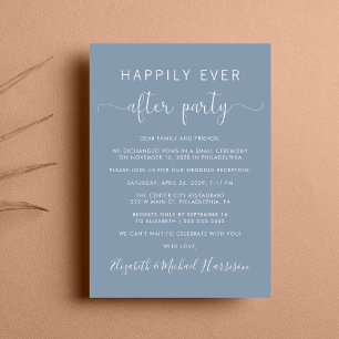 Convites Casamento Feliz De Sempre Após A Recepção Azul Der