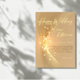 Convites Casamento Feliz Elegante - Partido Clássico e Joyf