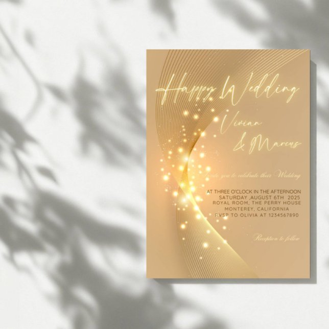 Convites Casamento Feliz Elegante - Partido Clássico e Joyf (Criador carregado)